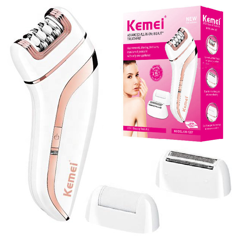 Epilator Wireless - Kemei-Épilateur électrique 3 en 1, aste,